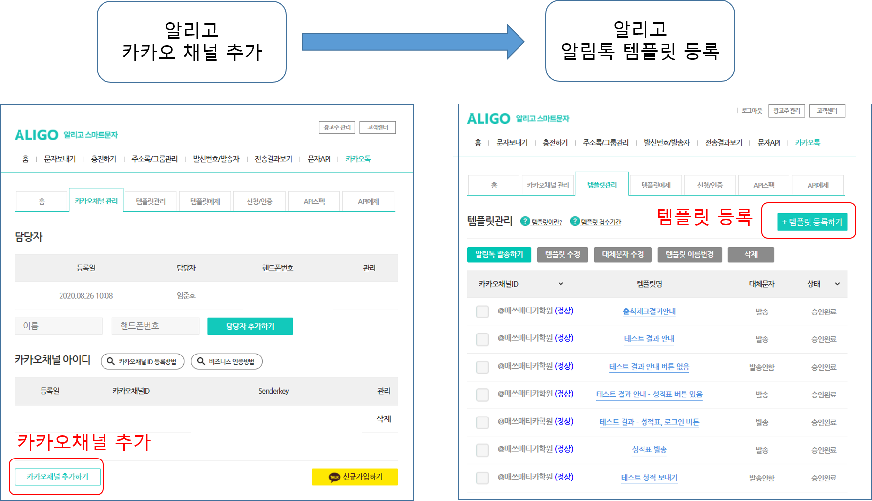 카카오톡(알림톡) 설정 방법 대표 이미지
